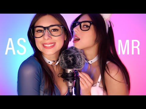 ASMR with my TWIN  👯 Fluffy Mic Scratching, Inaudible Whispers, & Layered Sounds for SLEEP