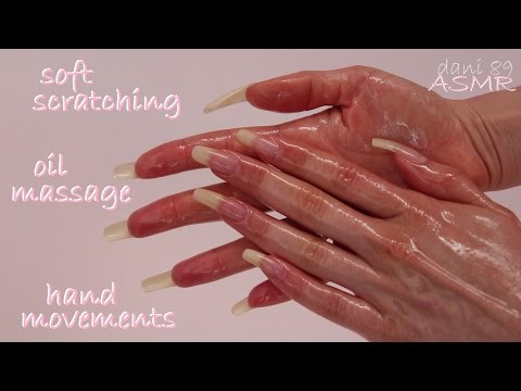 ASMR: Massage with oil on my long Natural nails