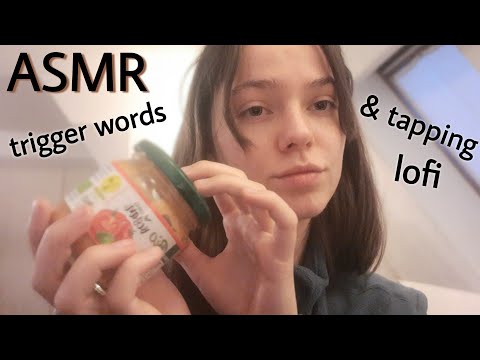 ASMR • lofi trigger words & tapping on food 🥥 (german)