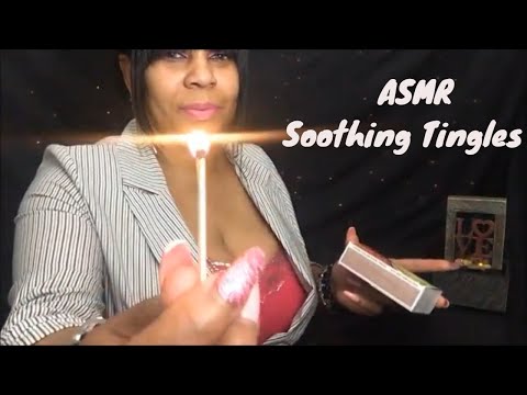 ASMR Soothing Sounds Lighting Matches Nail Tapping | 1K ASMR Tingles