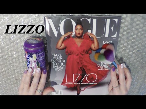 ASMR Gum Chewing Magazine Flip Through | Lizzo | Vogue | Tingly Whisper