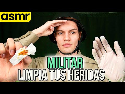 asmr militar asmr roleplay limpio tus heridas - asmr español