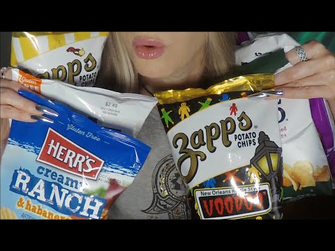 ASMR Potato Chip Challenge | Trying & Rating 6 Different Chips | Whispered Mukbang, Eat with Me