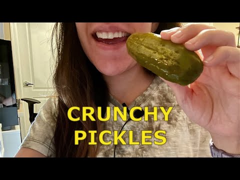 ASMR eating crunchy pickles!