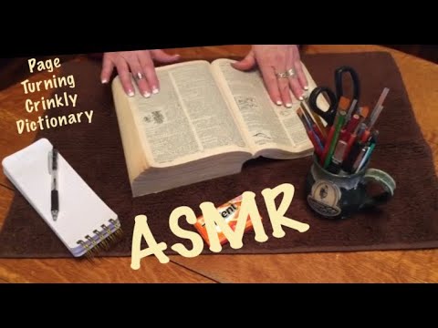 ASMR Page turning of weathered 1980’s dictionary-Request (No talking) Fine crinkles