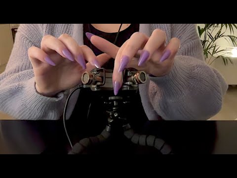 ASMR | 22 minute Tascam tapping and scratching for relaxation and sleep, long nails, no talking