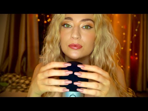 ASMR • Gentle Mic Scratching with Long Nails (Subtle Mouth Sounds)