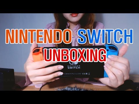 [ASMR] Nintendo Switch Unboxing  닌텐도 스위치 언박싱 neon color  No Talking ASMR