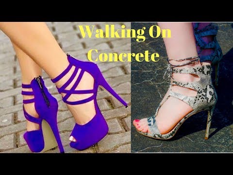 Walking With High Heels On Concrete Sound | ASMR SOUND ( no talking )