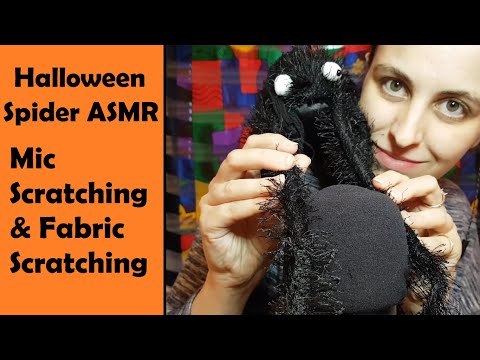 ASMR Scratchy Halloween Spider - Mic Scratching, Fabric Scratching, Bassy Tapping, Mic Brushing