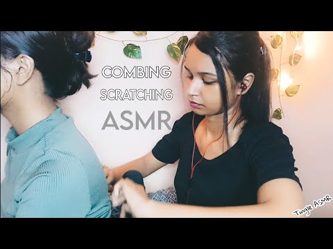 INDIAN ASMR |Combing Hair And Scratching My Sister's Back| Full of Bloopers |Tingle ASMR|