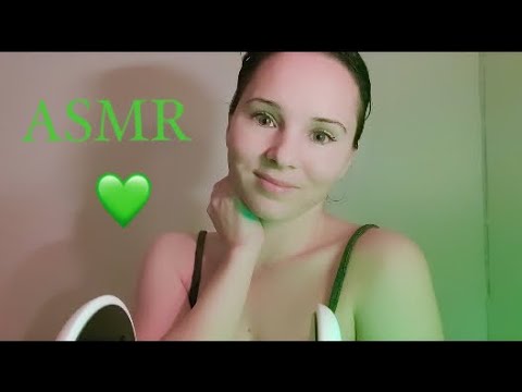 💚ASMR Green triggers💚 [3Dio Tapping, Ear cleaning, Scratching]