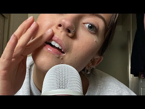ASMR| Wet Spit Lipstick Painting| Finger Licking/Mouth Sounds| Spit Visualizations~Inaudible Whisper
