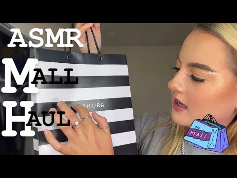 ASMR | mall haul (clothes & makeup!)