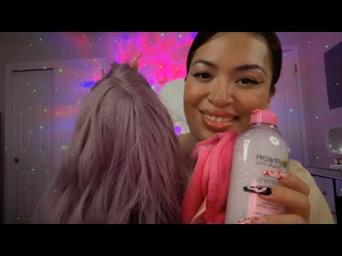 ASMR| Removing your wig & makeup- quick skincare 😴
