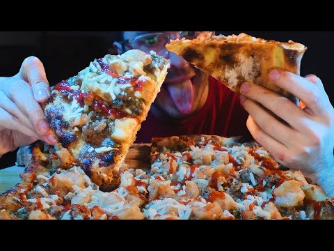 PEANUT BUTTER SRIRACHA SHRIMP PIZZA ! * ASMR NO TALKING * | NOMNOMSAMMIEBOY