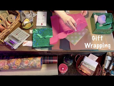 ASMR Request/Gift wrapping at gift shop (No talking) Tissue paper, bagging