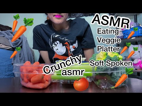 ASMR Eating Veggie Platter - Crunchy Sounds (Eating Sounds Whisper) 🥕🍅🥕🥕🥦