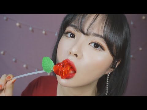 [ASMR] Rose Lollipop Eating💋 Mouth Soundsㅣ장미사탕 이팅사운드ㅣバラキャンディーを食べる