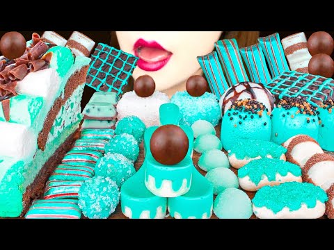 【ASMR】MINT CHOCOLA PARTY💚 MUKBANG 먹방 食べる音 EATING SOUNDS NO TALKINGTE Y