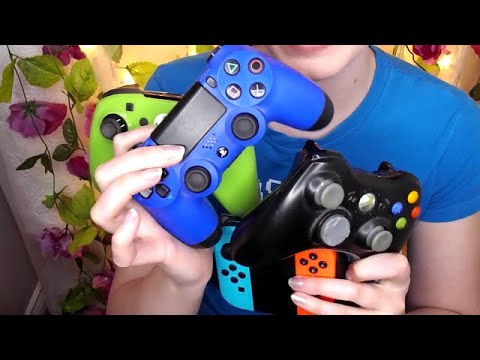ASMR with 10 Video Game Controllers (Button Sounds, Soft Spoken)