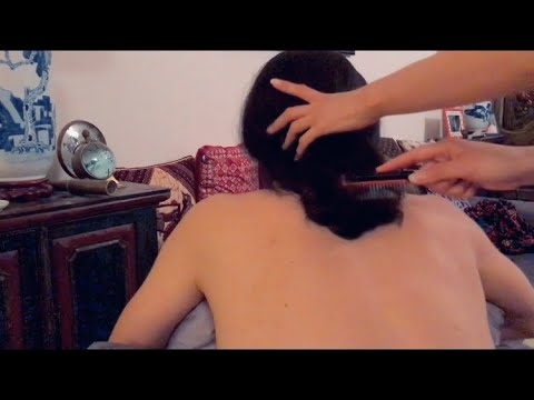 Hair play and back brushing ASMR