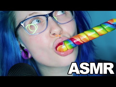 ASMR Rainbow Twisty Lollipop | Mouth Sounds 🌈🤭