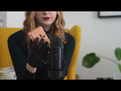 ASMR tapping on mango tea with leather gloves 🧤 🥭