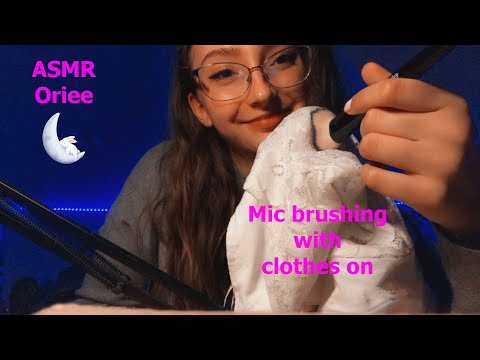 ASMR | Mic brushing with clothes on it 🤤✨