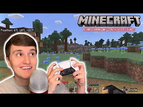 ASMR Gaming | Playing Minecraft on Hardcore Difficulty 🎮 (w/ controller sounds + gum chewing)