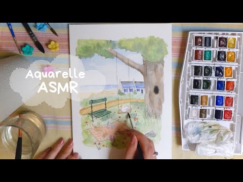 Aquarelle ASMR | Scène paisible avec canard