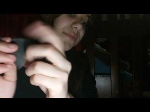 ASMR touching your face with different objects/mouth sounds/upclose