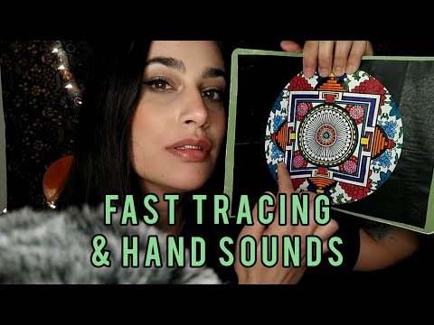 Fast & Aggressive ASMR Tracing, Hand Sounds, & Mouth Sounds (Semi-Inaudible Whispers)