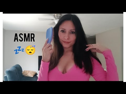 Asmr ~ Brushing my hair and talking about my hair (whispering voice) (LOOP)
