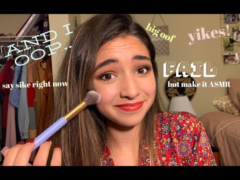 ASMR Fall Makeup Look FAIL (my bad) | whispered trigger words, hand movements, lid sounds