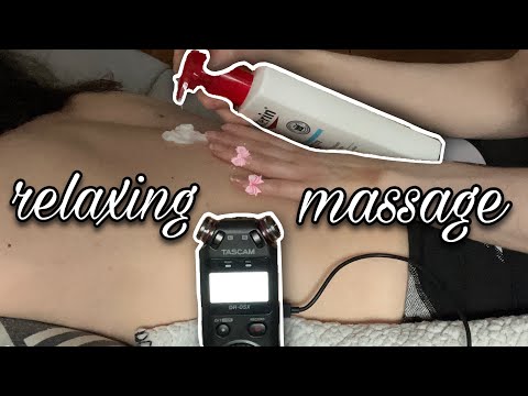 ASMR | Sleep Inducing Back Massage + Scratches ( real person asmr, calf massage, skin sounds )