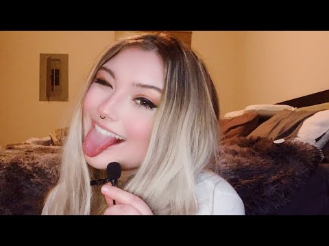 asmr ☆ mouth sounds tongue clicking, trigger words & hand movements ♡