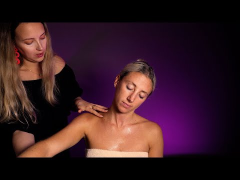 ASMR Skin Tracing & Massage | nape hair pulling, hot oil treatment, delicate tickling