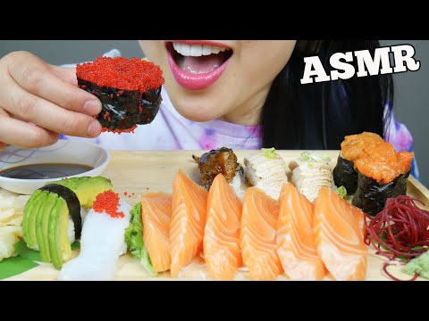 ASMR SUSHI PLATTER *SASHIMI + NIGIRI (EATING SOUNDS) NO TALKING | SAS-ASMR