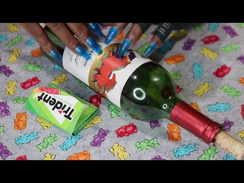 Nail Tapping Glass ASMR Trident Watermelon Chewing Gum