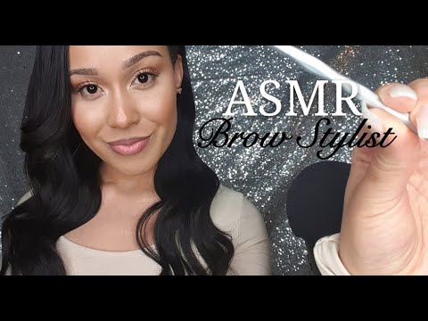 ASMR Brow Salon Roleplay | Doing Your Eyebrows ❤️ Plucking, Trimming,Closeup/Whispered
