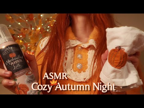 ASMR | Tucking You in Bed To Help You Sleep 🧡 (cozy personal attention + skincare) {layered sounds}
