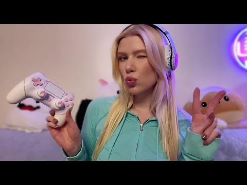🎮 Try Hard Gamer Girl Shows Off |ASMR 🎧 *gaming triggers, tapping, tracing*