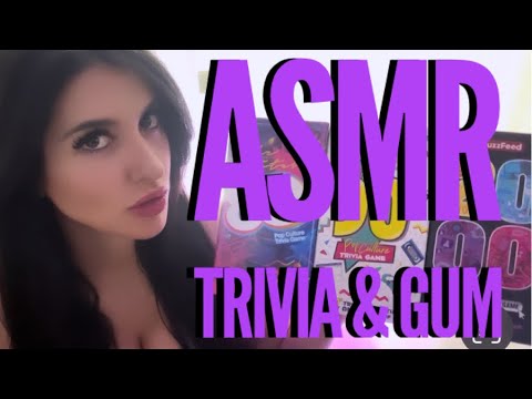 ASMR Pop-Culture Trivia - 80s, 90s, and 2000s -   Gum Chewing, Whispered 🎸❓📀❔📼