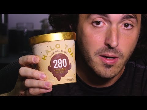 ASMR OATMEAL COOKIE ICE CREAM DIET HALO TOP REVIEW! 먹방