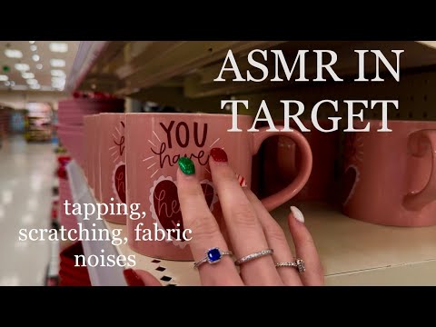 PUBLIC ASMR IN TARGET 💕 (tapping, scratching, crinkling, fabric noises)