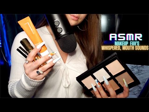 ASMR-Whispered Makeup Triggers, Fake Nail Tapping, Mouth Sounds, Tongue Clicking, Lid,And Cap Sounds
