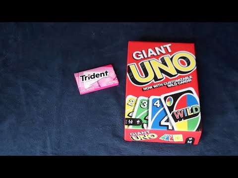UNO CARDS ASMR CHEWING GUM SOUNDS | TRACING | TAPPING | TRIDENT