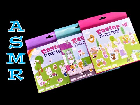 ASMR: Easter sticker scenes (soft spoken, stickey fingers, Light tapping)