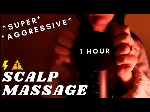 ASMR - [1 hour version] SCALP SCRATCHING MASSAGE FAST AND AGGRESSIVE